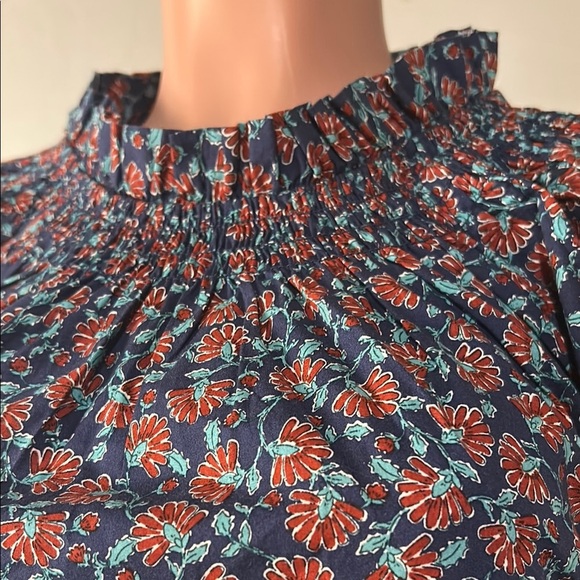 J. Crew Factory Women’s Long sleeve peasant  Cotton Floral Size X L. NWT - Picture 4 of 13